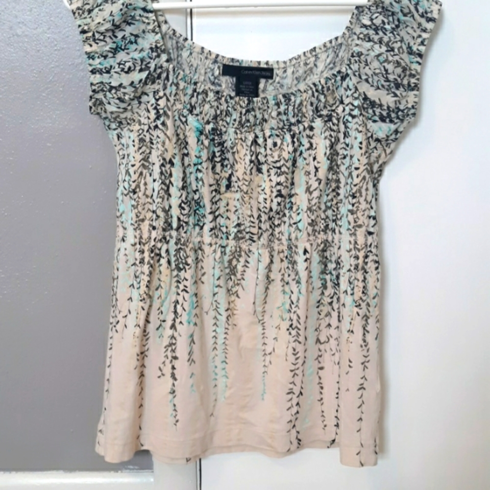 Calvin Klein Women's Casual Spring Summer Short Sleeve Shirt